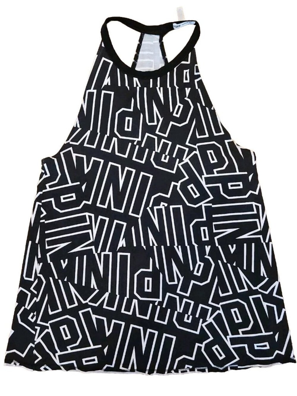 Y2K Victoria's Secret PINK Spellout Black White Strappy Top Women’s Sz S